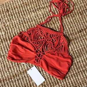 MIKOH Waimea High Neck Halter Top in Lehua NWT Size M